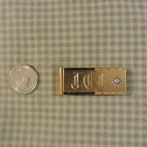 ONE engraved monogrammed metal money clip men's customized diamond JCL